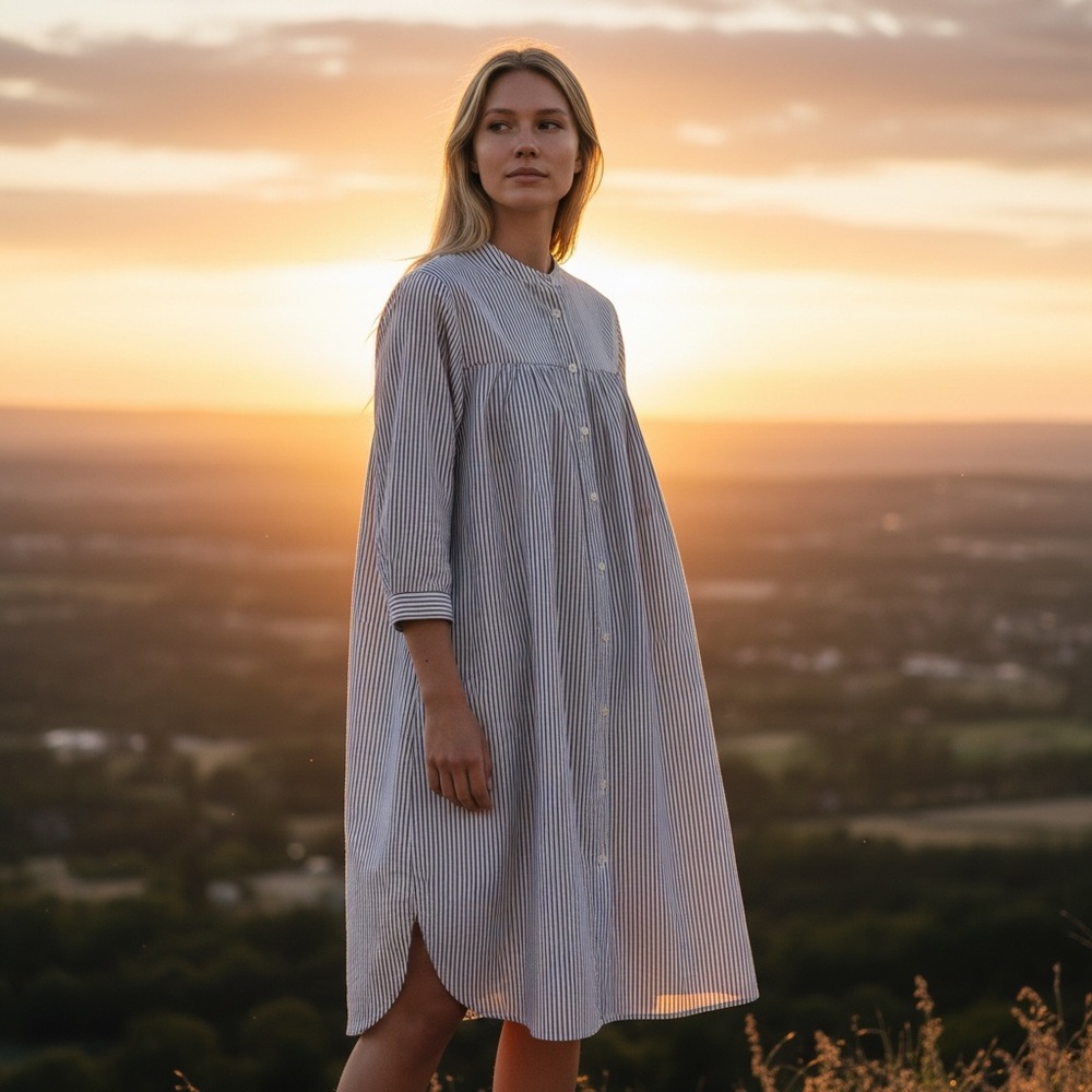Banana Republic seersucker long-sleeved shirt dress, size 10
